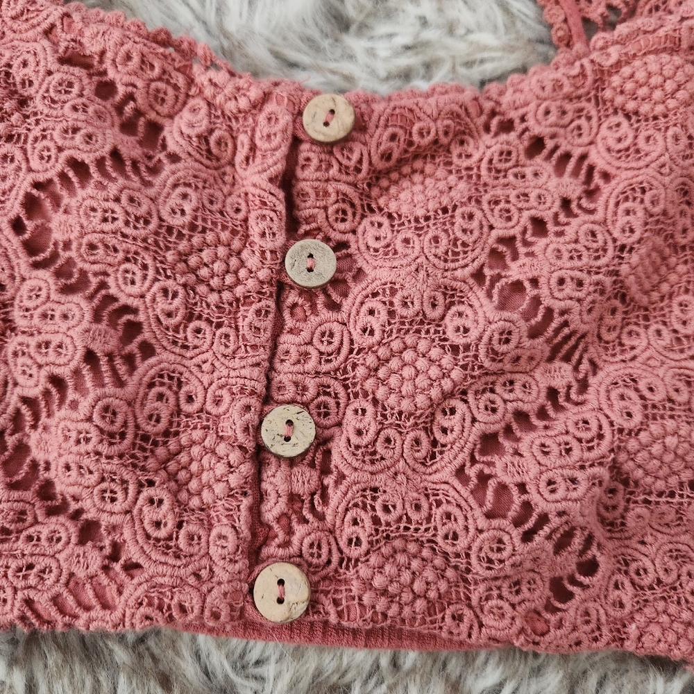 Free People Epic Sunset Crop Top Maxi Skirt Set In‎ Mauve Pink Women's Large - Picture 10 of 14